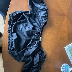 Farrow Black Peasant Crop Top Puffy Sleeve